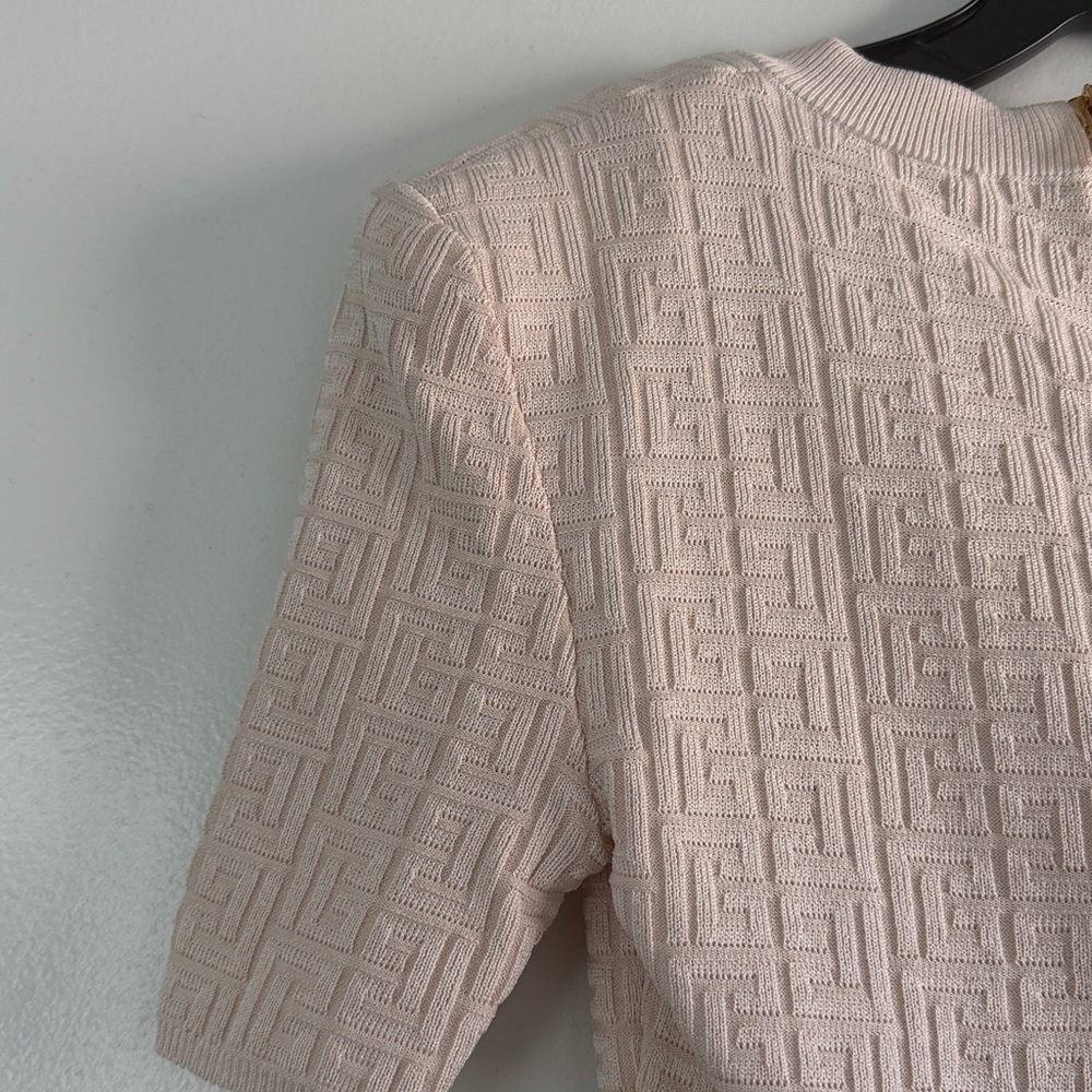 NWT, Women’s BALMAIN
Beige Monogram Dress, size 38 US size Medium - Picture 13 of 16